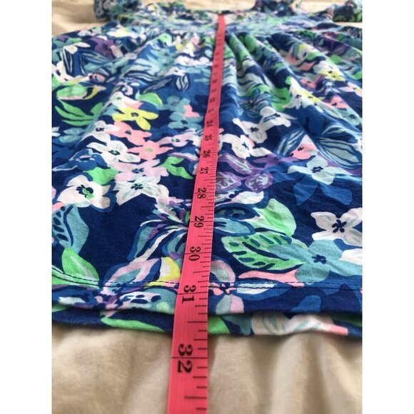 Lilly Pulitzer Floral Dress Women XS Blue Tropical Coastal Vacation Beach Summer - Picture 8 of 9